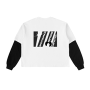 Layered Contrast Sleeve Cotton T-Shirt